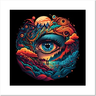 Psychedelic eye Posters and Art